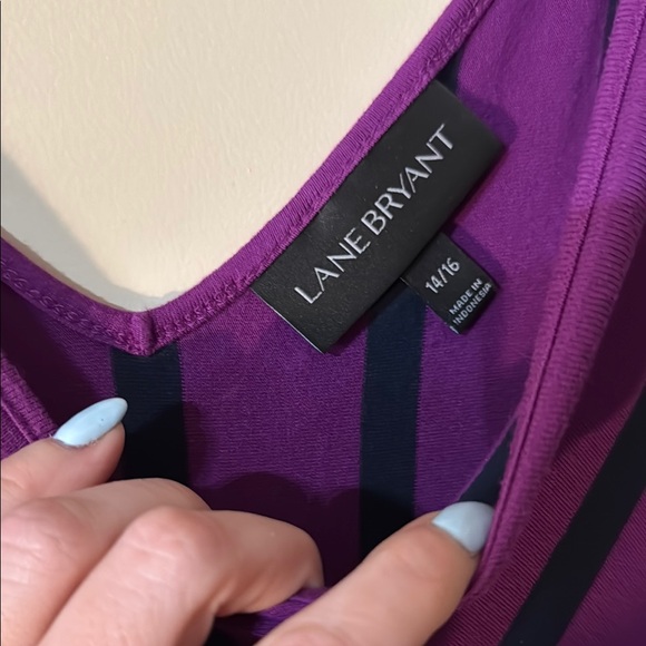 Lane Bryant Purple Black High Low Sundress 14/16 - Picture 5 of 7